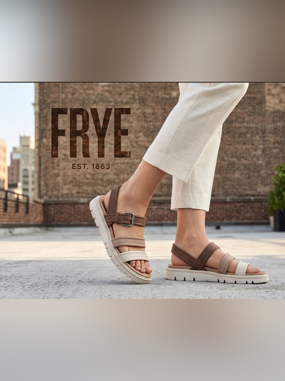 Authentic Frye designer leather sandals sz 10
